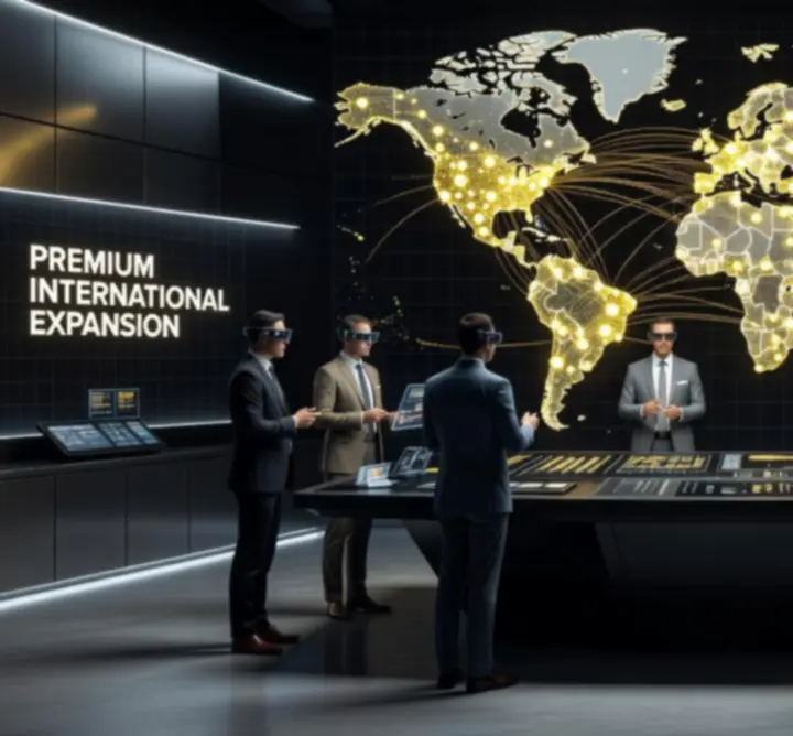 Global campaign scaling visual with connected markets and data flows