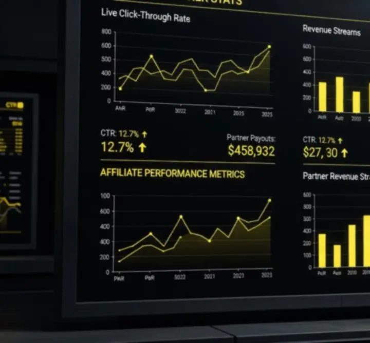 Performance analytics dashboard visualizing LeadHeaven partner statistics